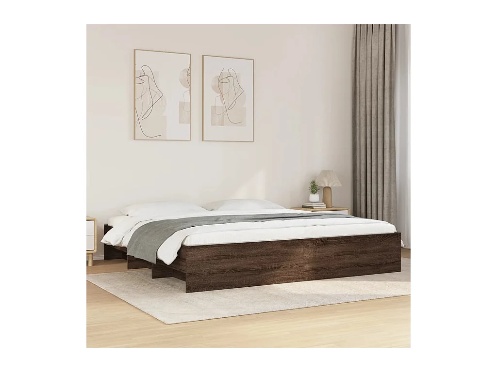 Lit double | Lit adulte | Cadre de lit chêne marron 180x200 cm