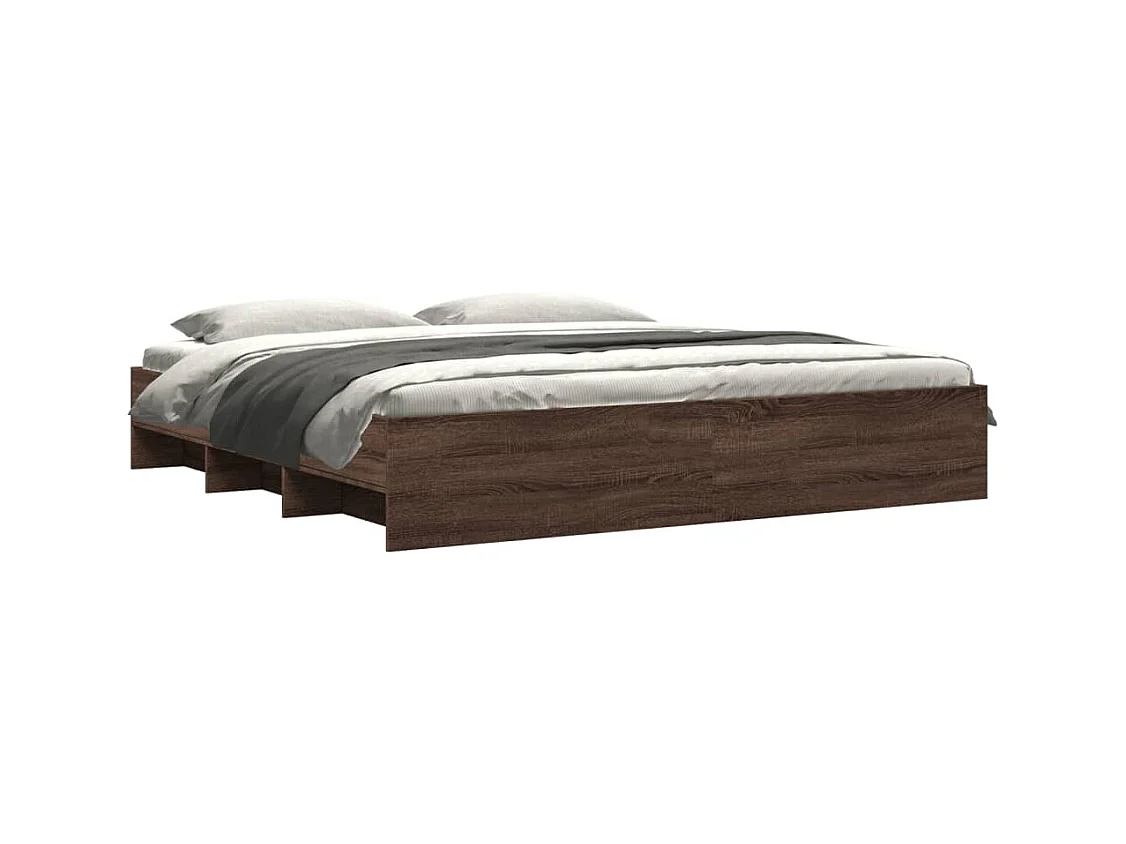 Lit double | Lit adulte | Cadre de lit chêne marron 180x200 cm