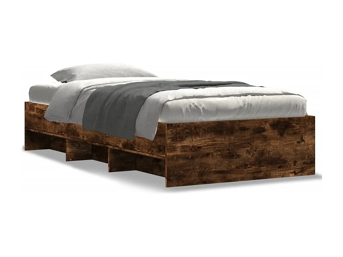 Lit simple | Lit adulte, enfant | Cadre de lit chêne fumé 90x200cm bois d'ingénierie