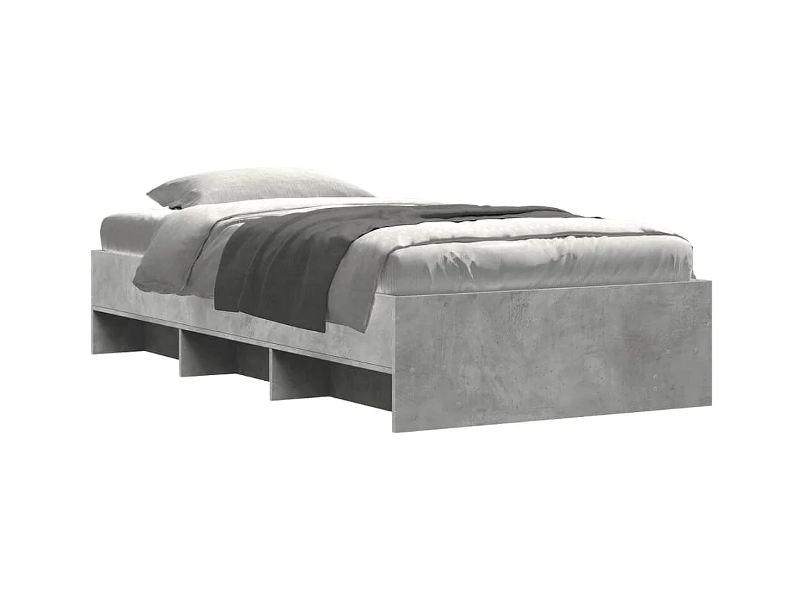 Lit simple | Lit adulte, enfant | Cadre de lit gris béton 90x190cm bois d'ingénierie