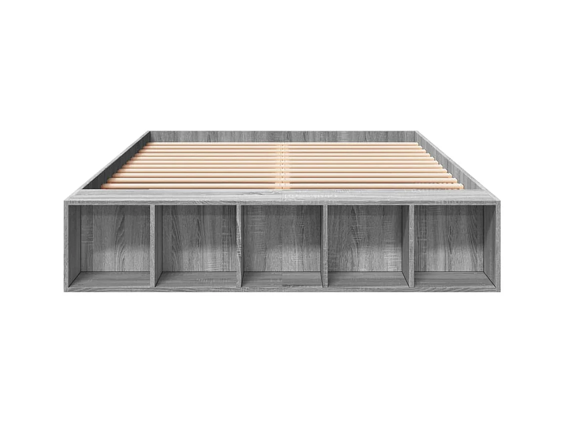 Lit double | Lit adulte | Cadre de lit sonoma gris 150x200 cm