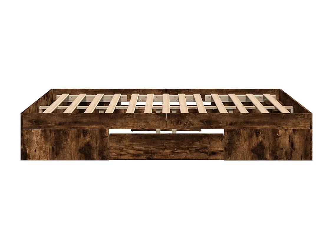 Lit simple | Lit adulte, enfant | Cadre de lit chêne fumé 120x190 cm bois ingénierie