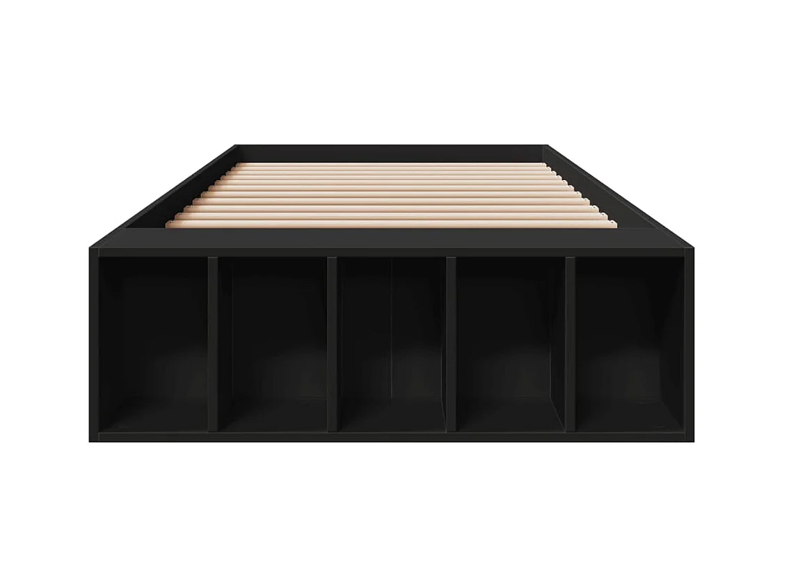 Lit simple | Lit adulte, enfant | Cadre de lit noir 90x200 cm