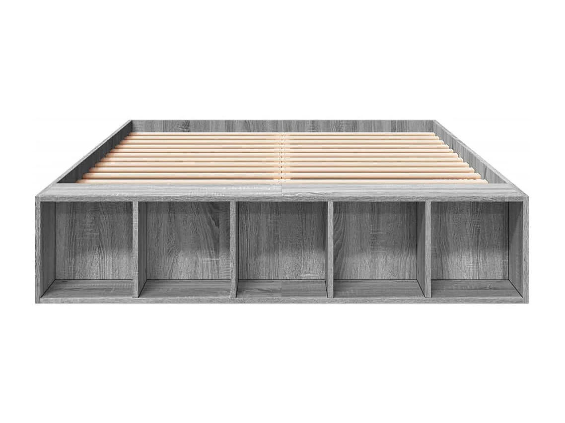 Lit double | Lit adulte | Cadre de lit sonoma gris 140x190 cm