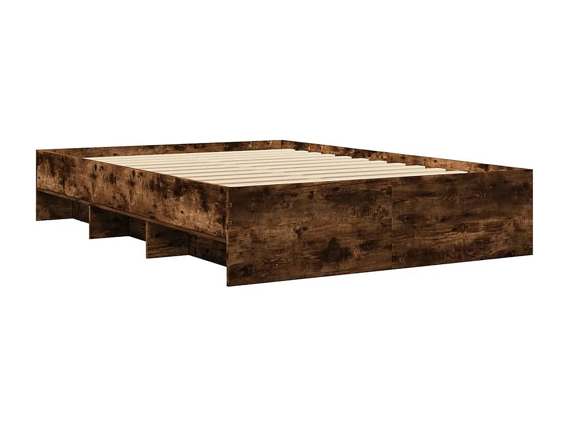 Letto per adulti | Letto singolo | Giroletto senza Materasso Rovere Fumo 120x200 cm in Truciolato