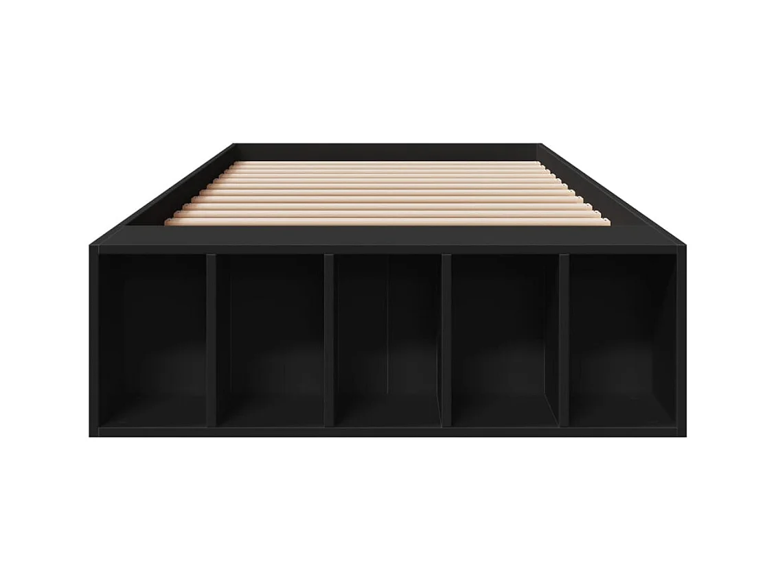 Lit simple | Lit adulte, enfant | Cadre de lit noir 75x190 cm