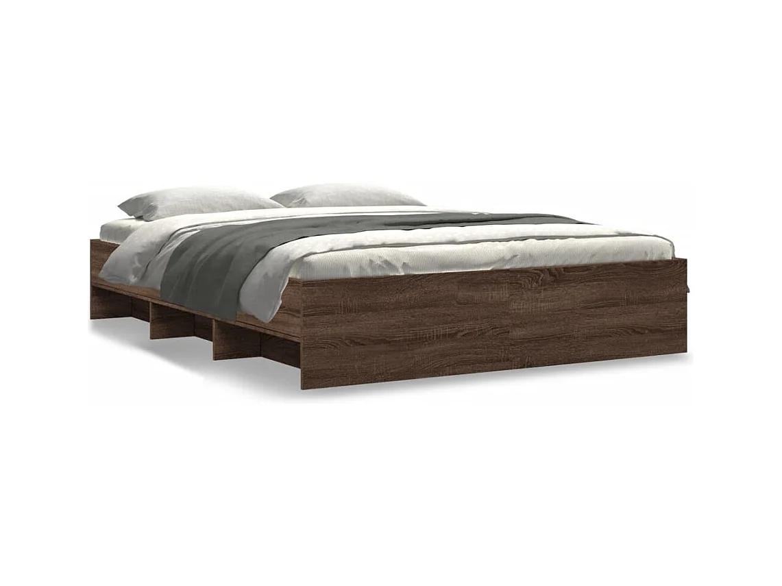 Lit double | Lit adulte | Cadre de lit chêne marron 150x200 cm