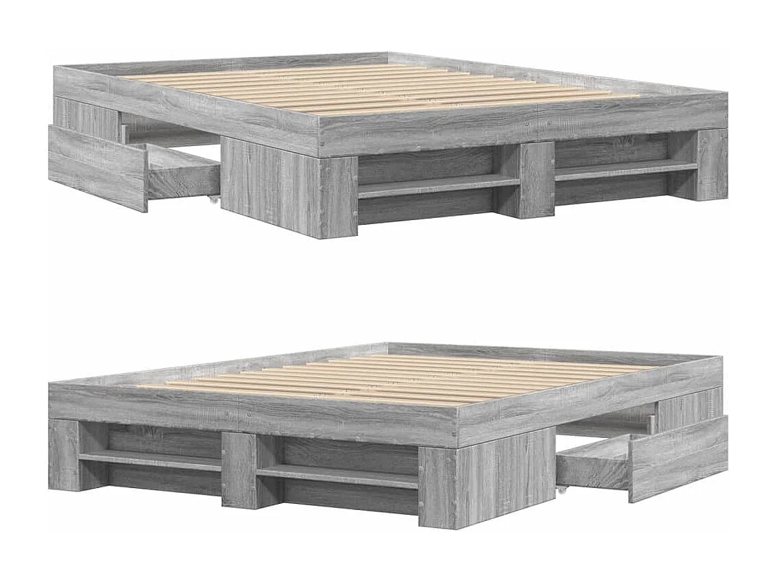 Lit simple | Lit adulte, enfant | Cadre de lit sonoma gris 120x200cm bois ingénierie