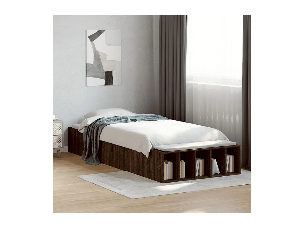Lit simple | Lit adulte, enfant | Cadre de lit chêne marron 90x190 cm