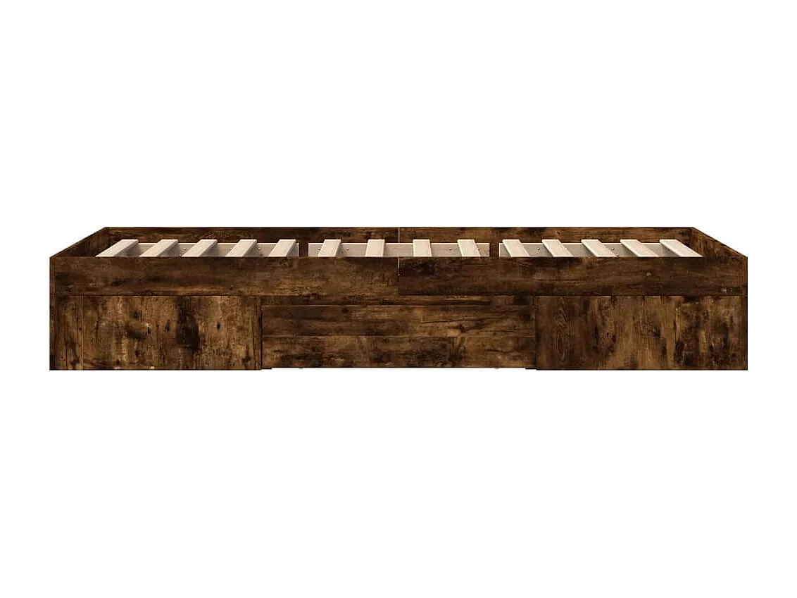 Lit simple | Lit adulte, enfant | Cadre de lit chêne fumé 90x190cm bois d'ingénierie