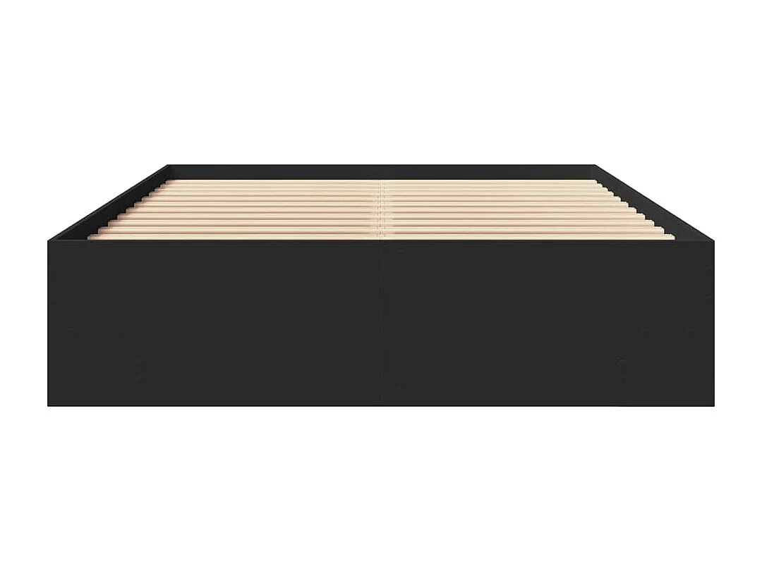 Lit double | Lit adulte | Cadre de lit noir 135x190 cm bois d'ingénierie