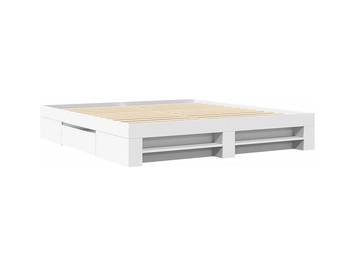 Letto per adulti | Letto matrimoniale | Giroletto senza Materasso Bianco 180x200 cm Legno Multistrato