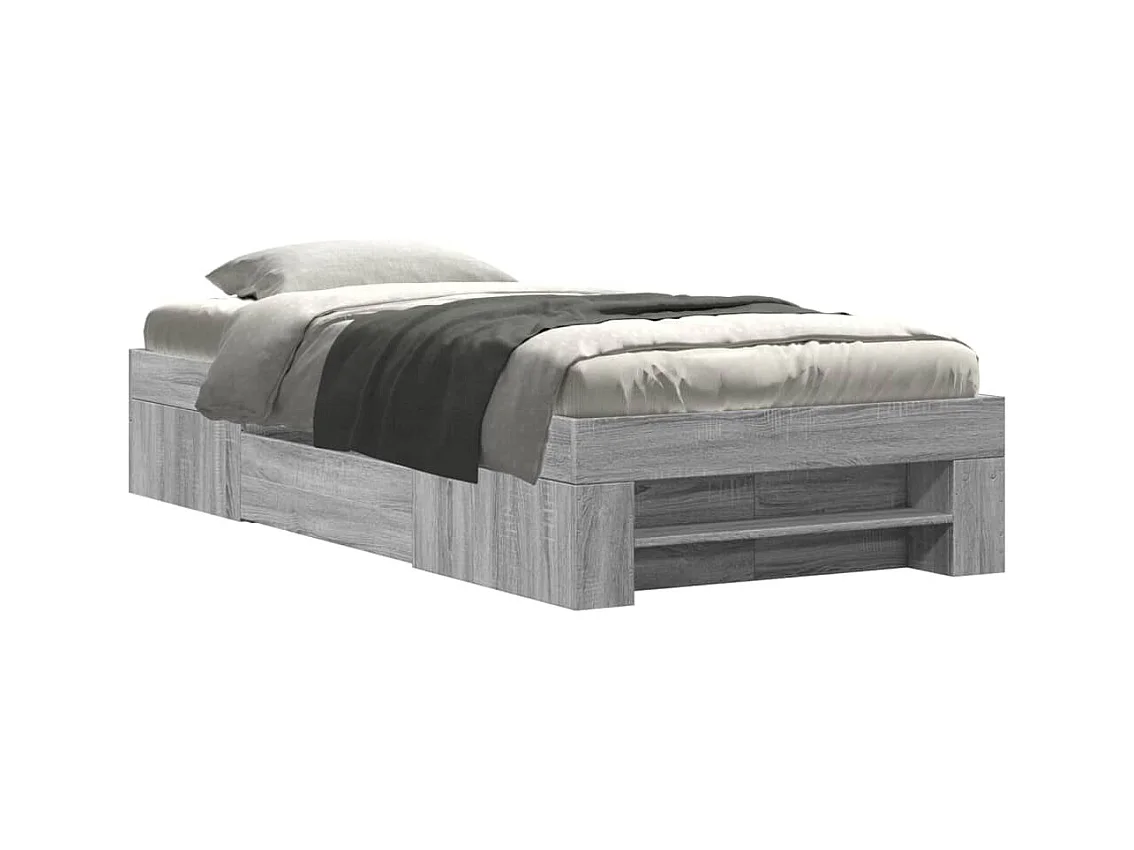 Lit simple | Lit adulte, enfant | Cadre de lit sonoma gris 90x200 cm