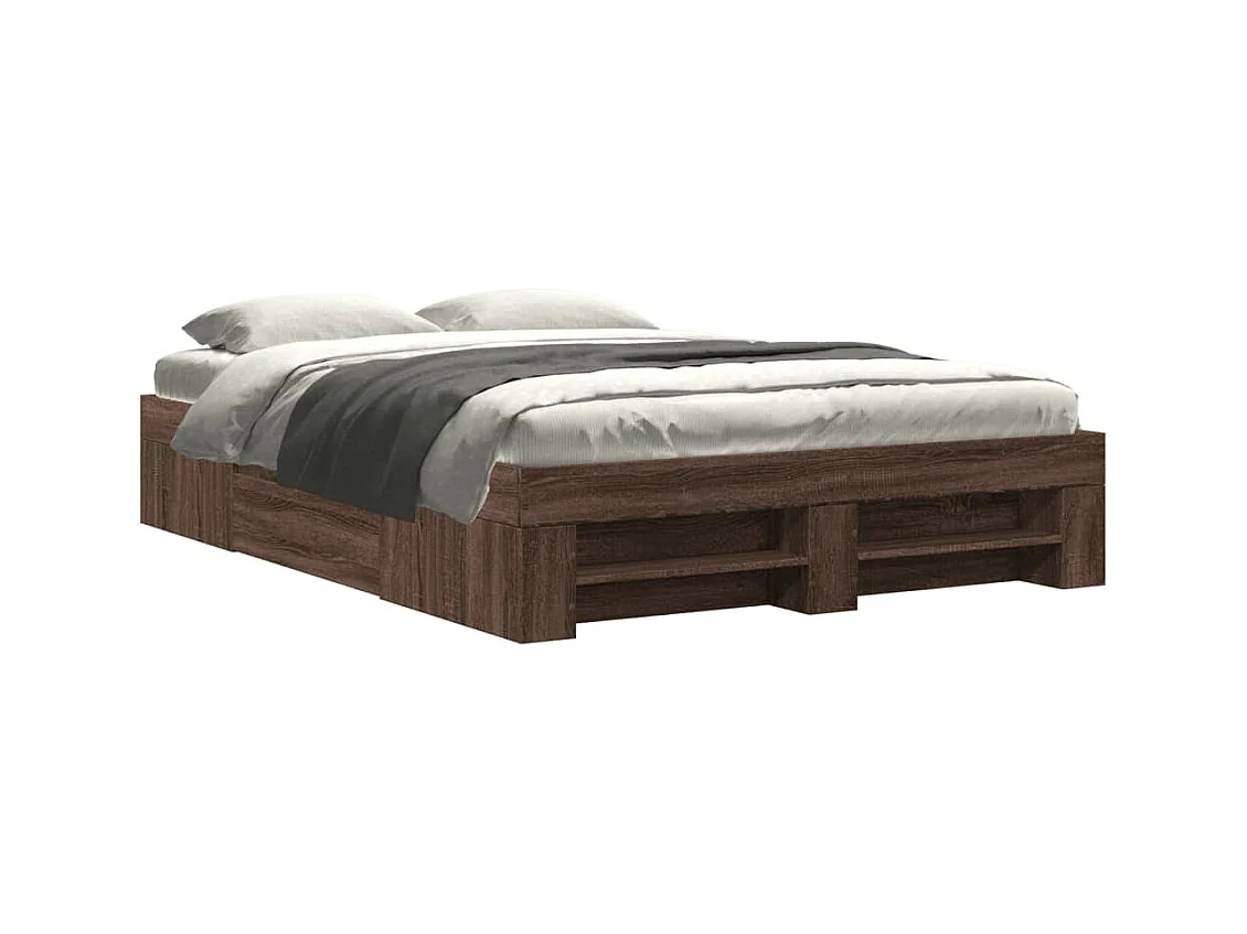 Lit double | Lit adulte | Cadre de lit chêne marron 140x190 cm
