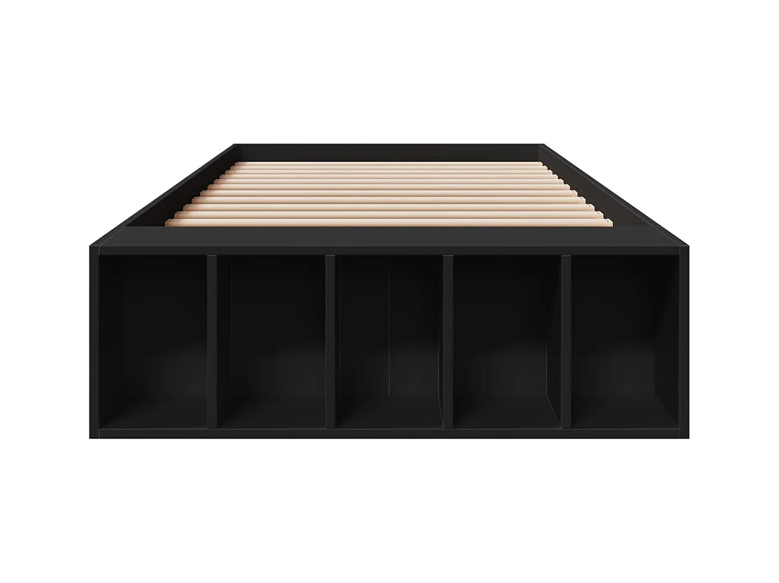 Lit simple | Lit adulte, enfant | Cadre de lit noir 90x190 cm