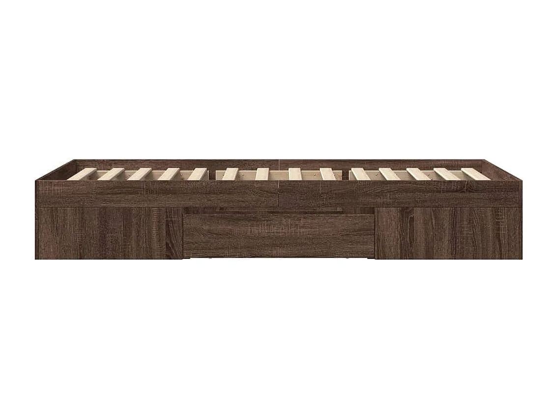 Lit simple | Lit adulte, enfant | Cadre de lit chêne marron 90x200cm bois ingénierie