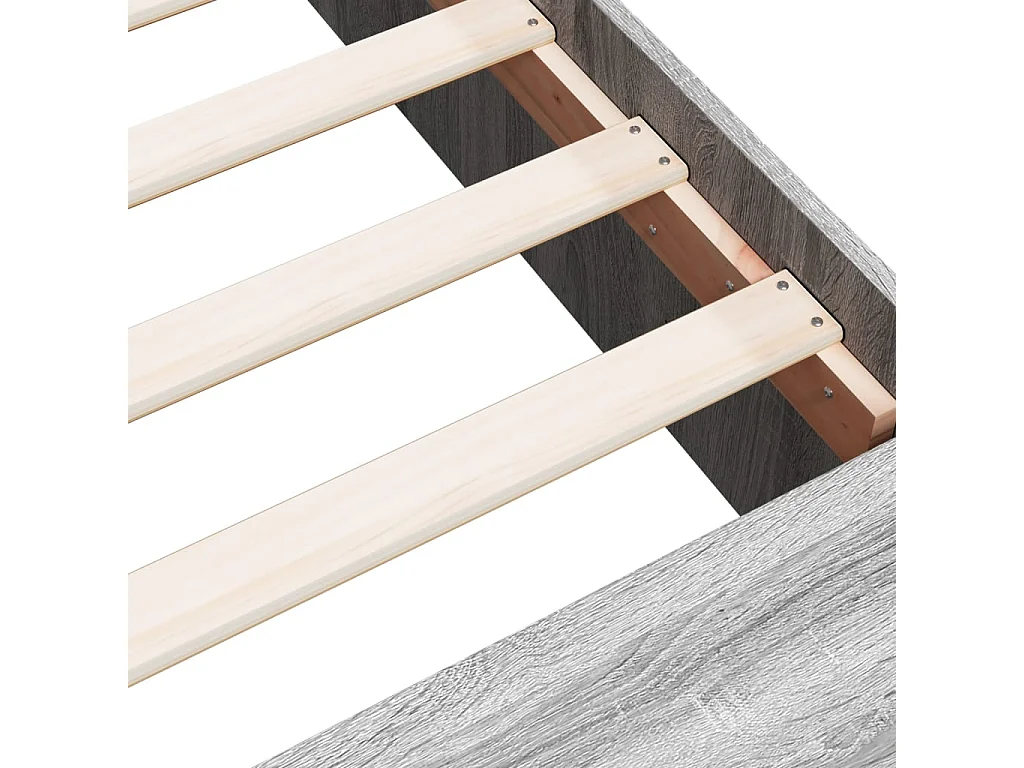 Lit double | Lit adulte | Cadre de lit sonoma gris 200x200 cm