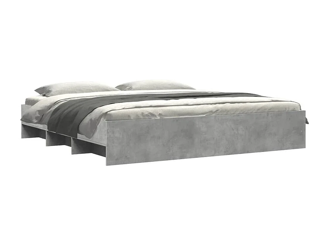 Letto per adulti | Letto matrimoniale | Giroletto senza Materasso Grigio Cemento 180x200 cm Truciolato