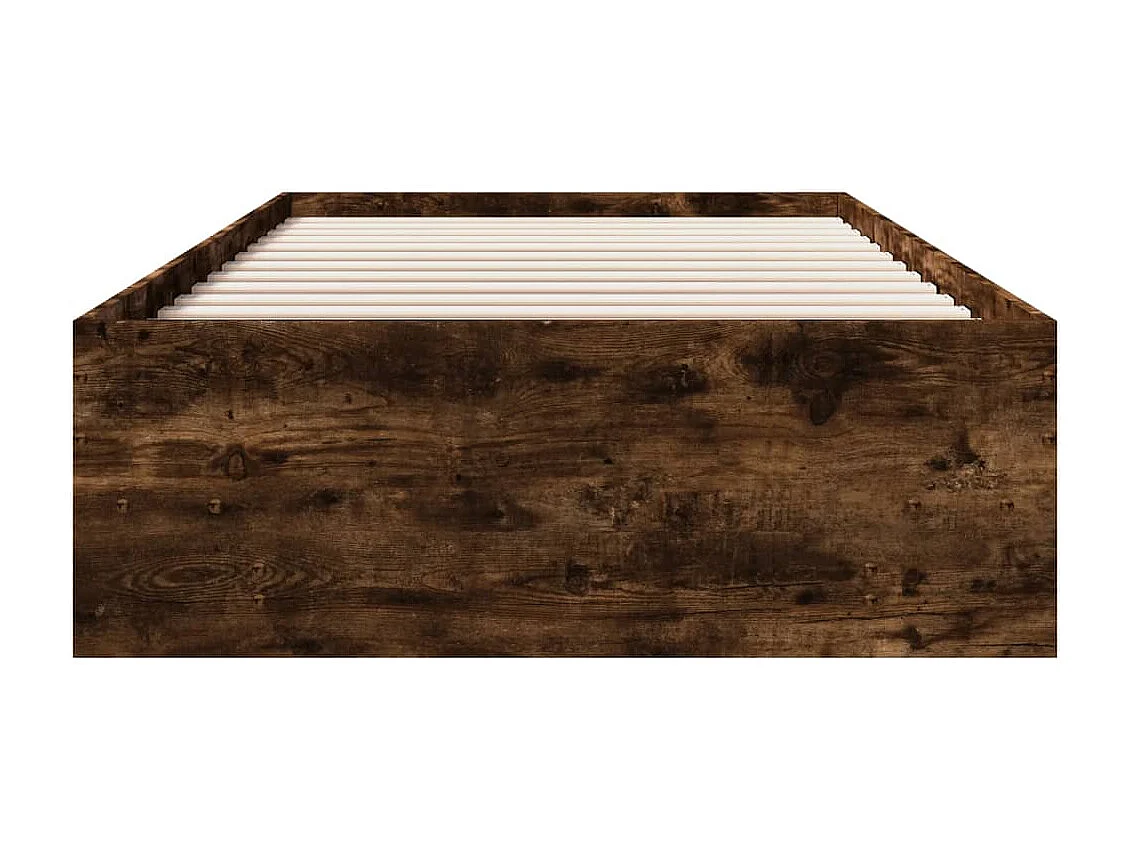 Letto per adulti | Letto singolo | Giroletto senza Materasso Rovere Fumo 100x200 cm in Truciolato