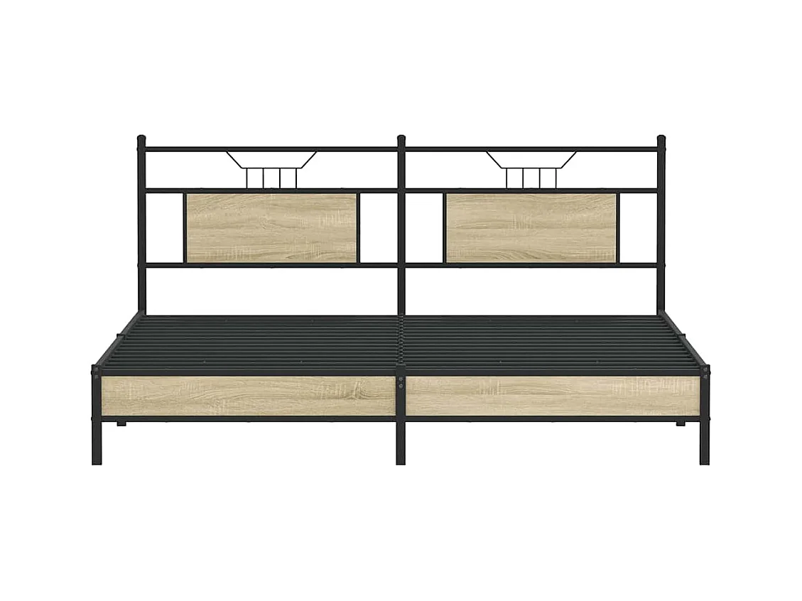 Lit double | Lit adulte | Cadre de lit chêne sonoma 183x203 cm