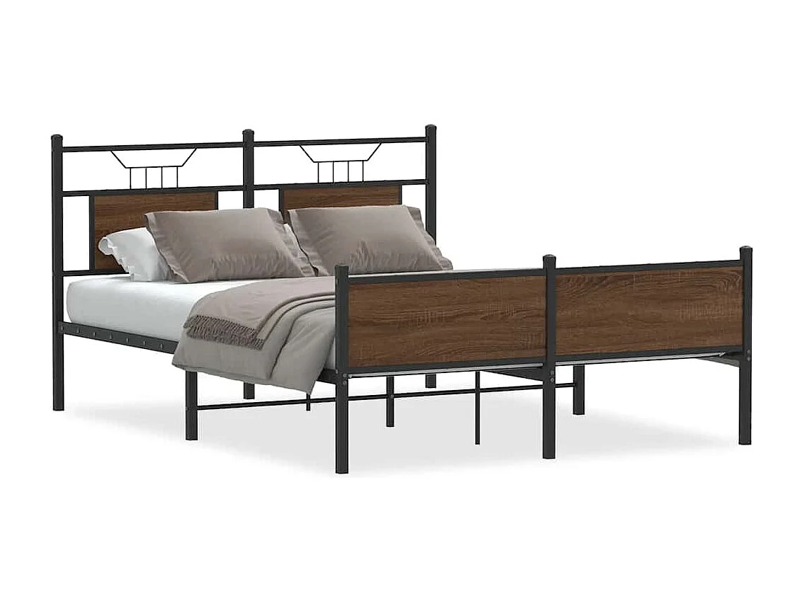 Lit double | Lit adulte | Cadre de lit chêne marron 140x190 cm