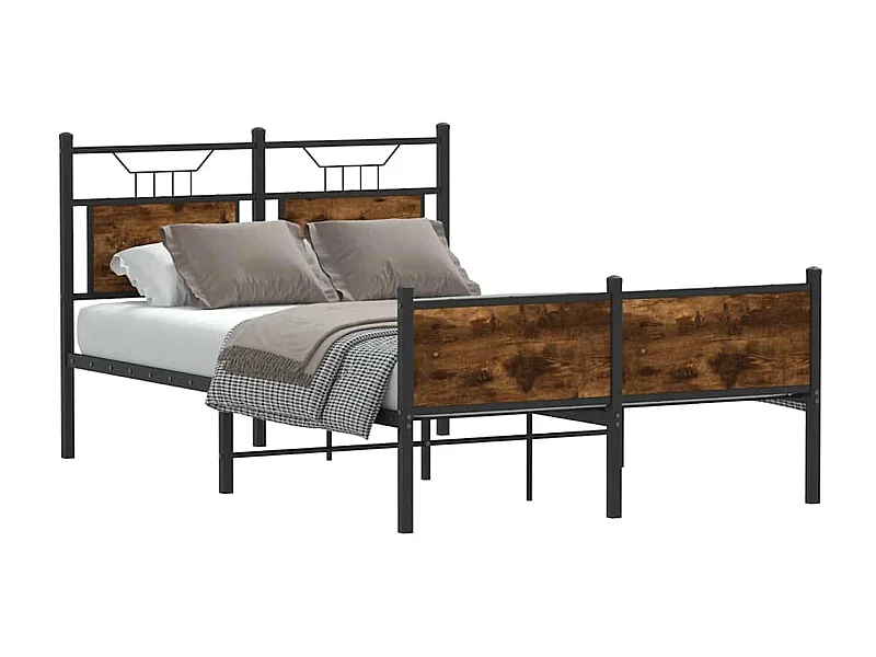 Lit simple | Lit adulte, enfant | Cadre de lit chêne fumé 120x190 cm bois ingénierie
