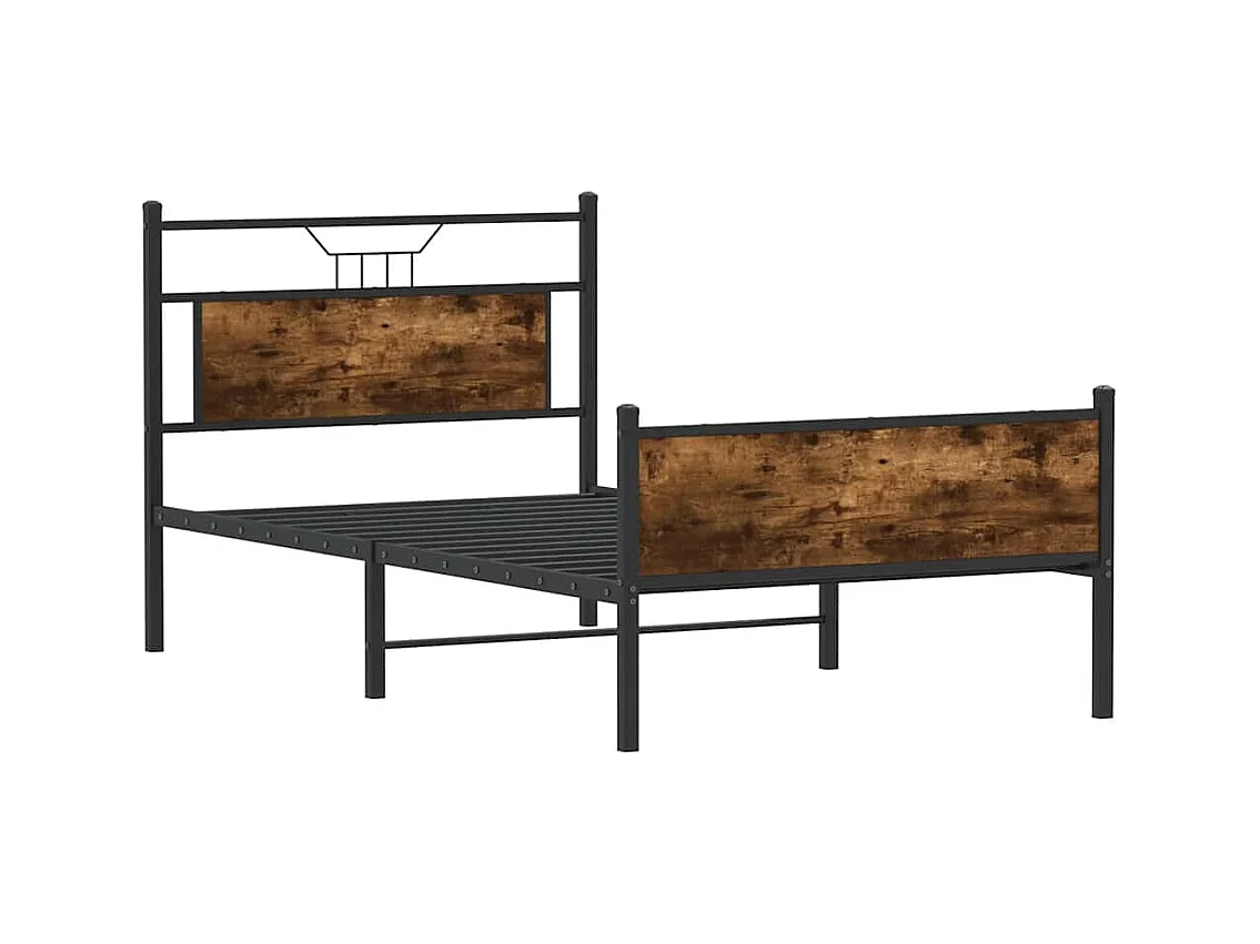 Lit simple | Lit adulte, enfant | Cadre de lit chêne fumé 107x203 cm bois ingénierie
