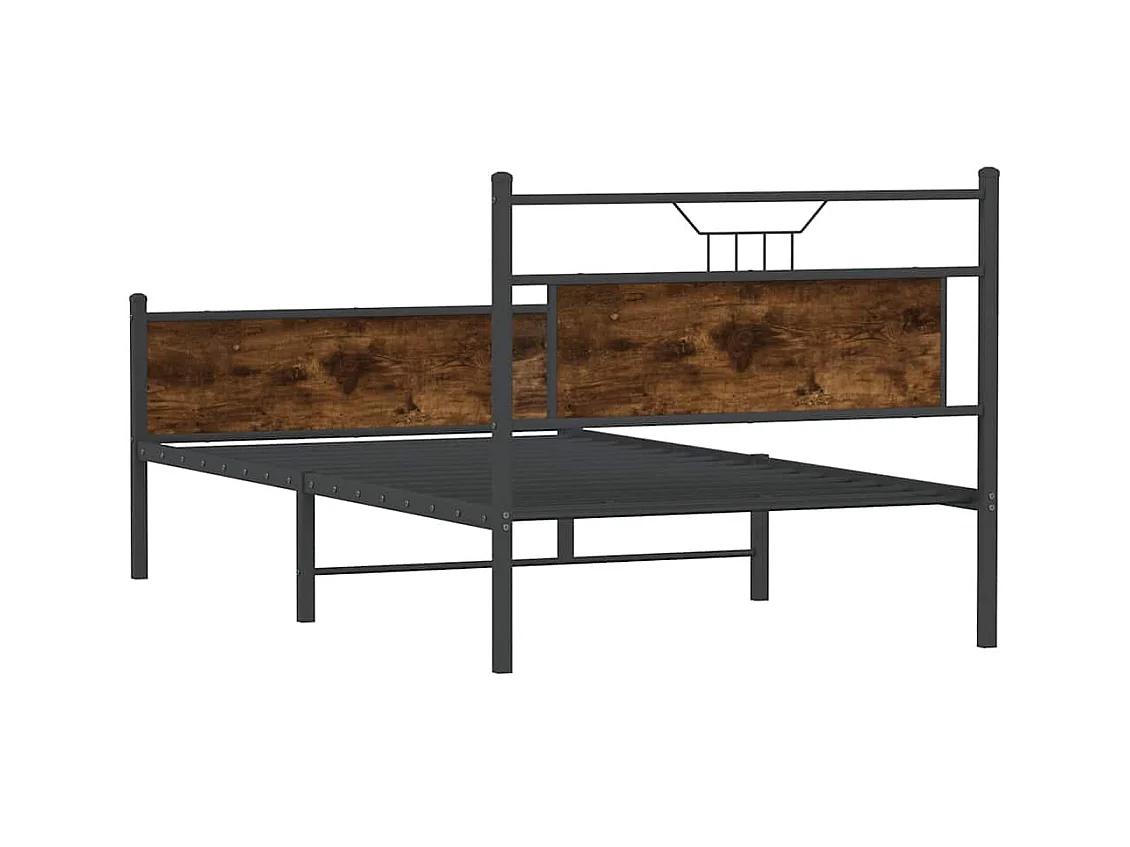 Lit simple | Lit adulte, enfant | Cadre de lit chêne fumé 107x203 cm bois ingénierie