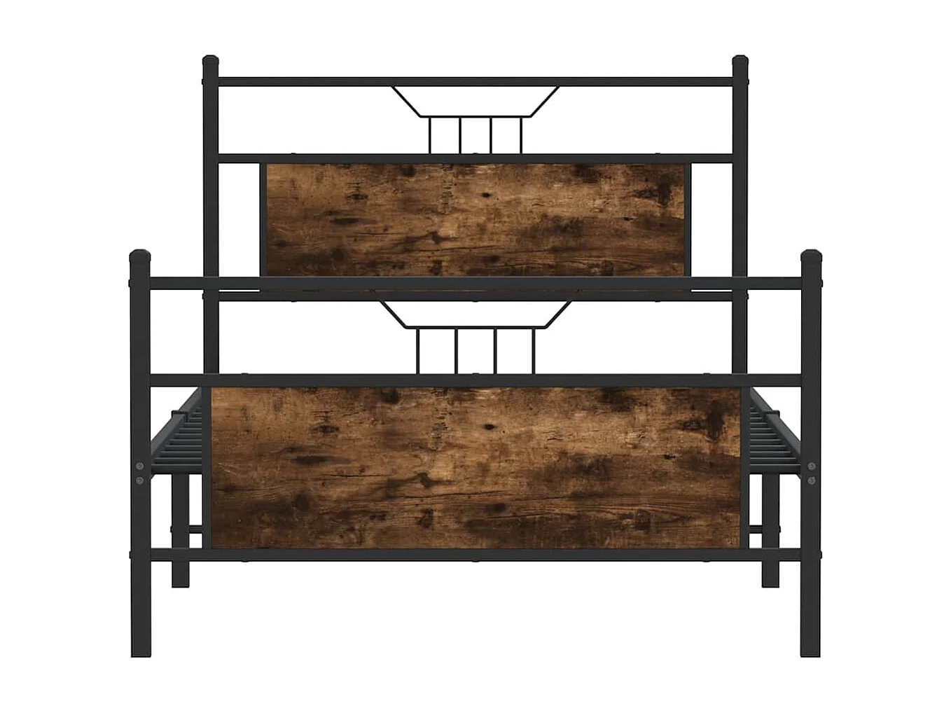 Letto per adulti | Letto singolo | Giroletto senza Materasso Rovere Fumo 100x200 cm in Truciolato