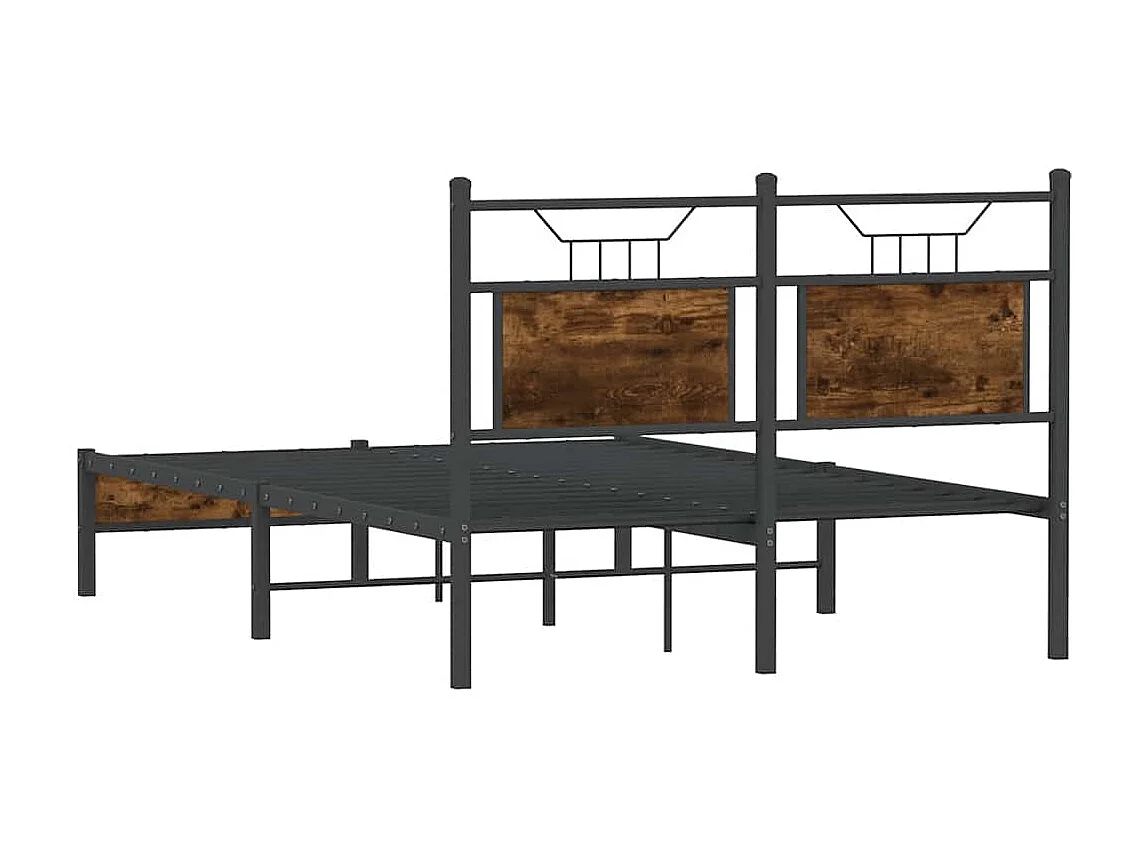 Letto per adulti | Letto singolo | Giroletto senza Materasso Rovere Fumo 120x190 cm in Truciolato