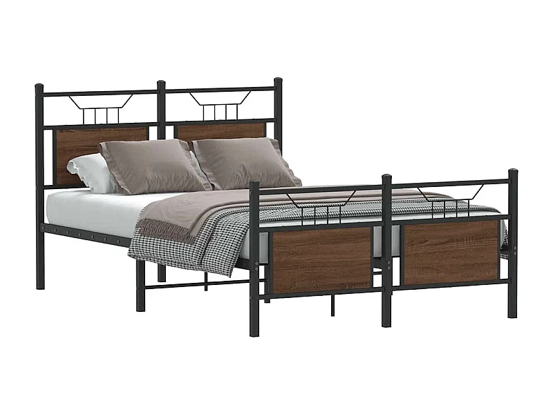 Lit simple | Lit adulte, enfant | Cadre de lit chêne marron 120x190 cm