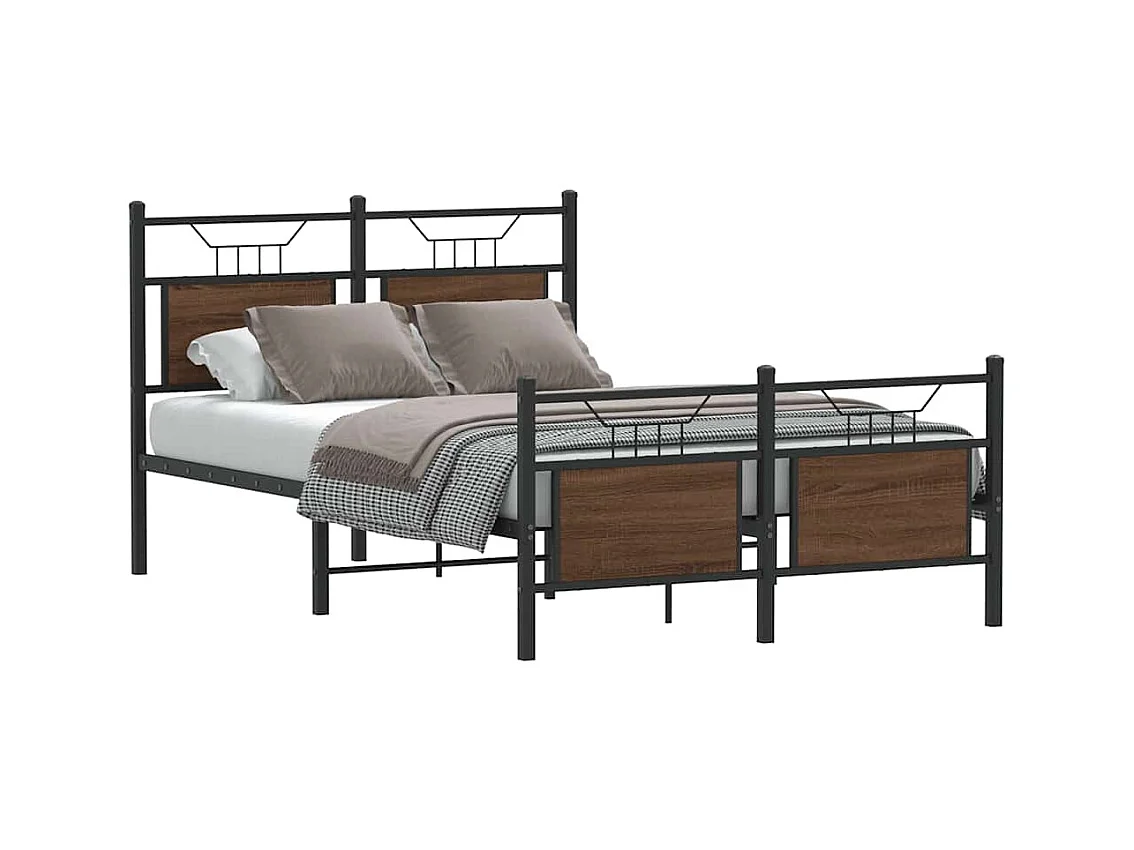 Lit simple | Lit adulte, enfant | Cadre de lit chêne marron 120x190 cm