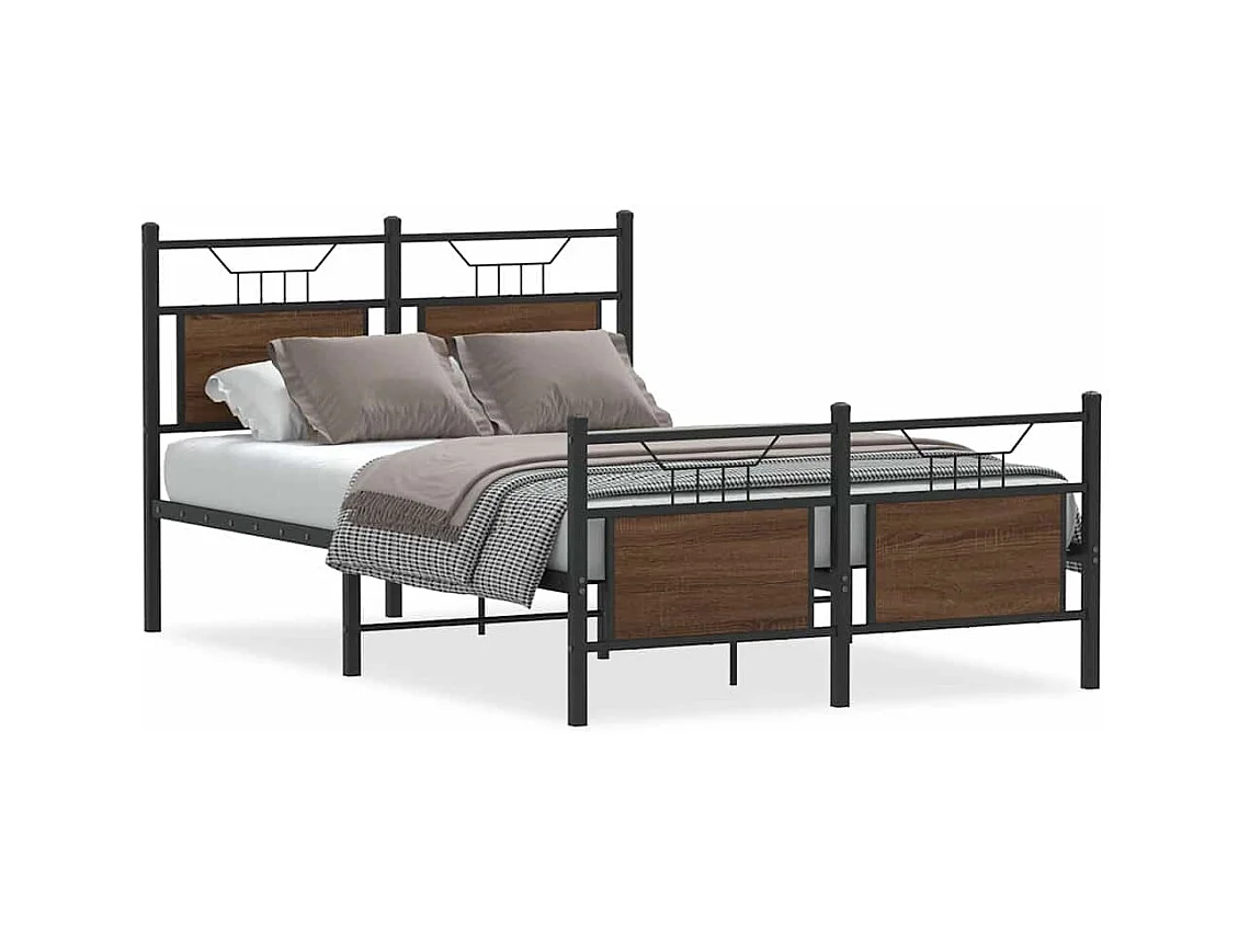 Lit simple | Lit adulte, enfant | Cadre de lit chêne marron 120x190 cm