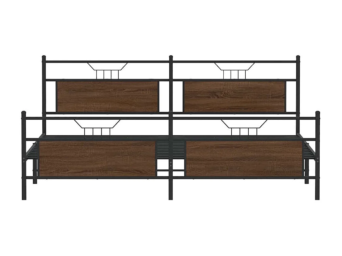 Lit double | Lit adulte | Cadre de lit en métal chêne marron 193x203 cm