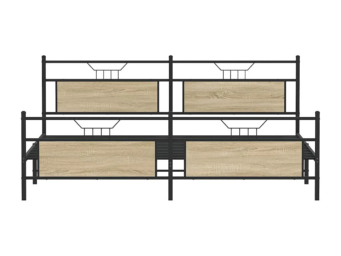 Lit double | Lit adulte | Cadre de lit en métal chêne sonoma 200x200 cm