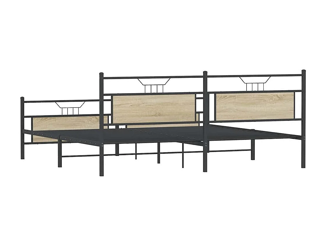 Lit double | Lit adulte | Cadre de lit en métal chêne sonoma 200x200 cm