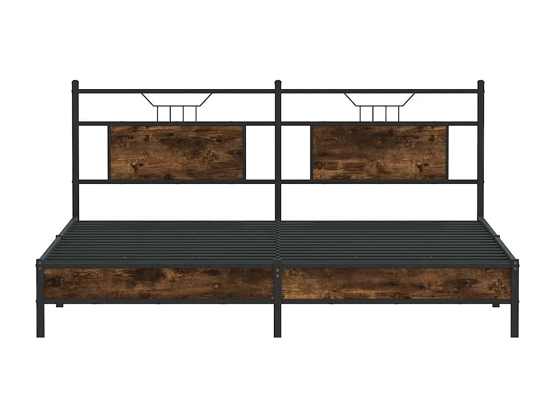 Letto per adulti | Letto matrimoniale | Giroletto senza Materasso Rovere Fumo 160x200 cm in Truciolato