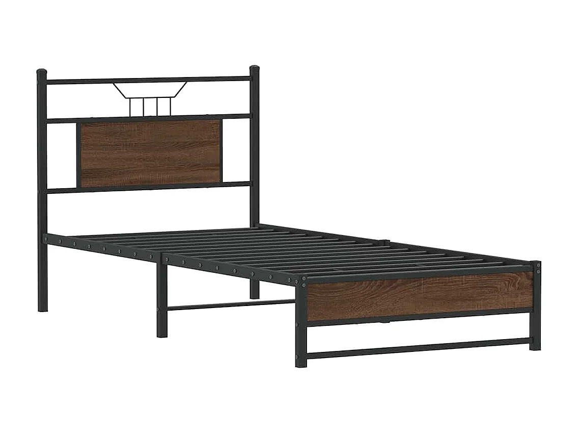 Lit simple | Lit adulte, enfant | Cadre de lit chêne marron 90x190cm bois ingénierie