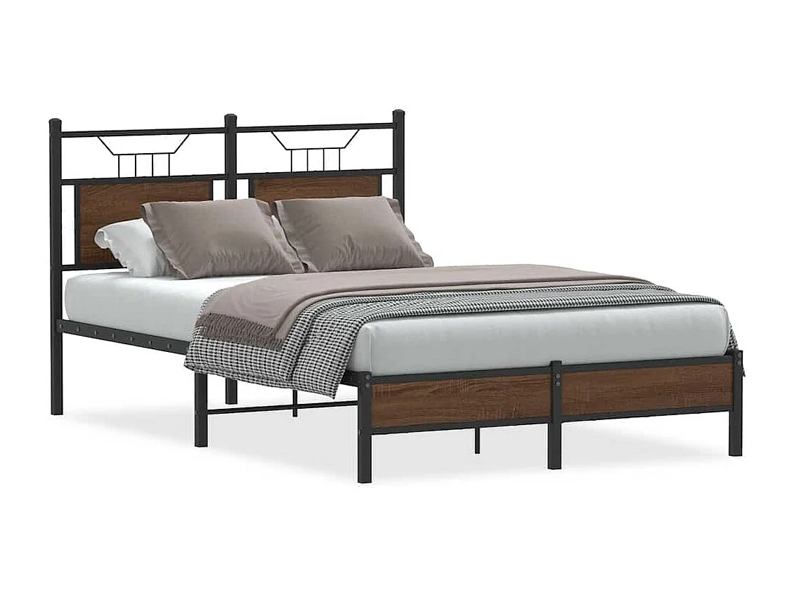 Letto per adulti | Letto singolo | Giroletto senza Materasso Rovere Marrone 120x200 cm Truciolato