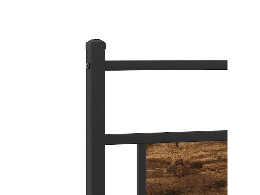 Bedframe | Tweepersoonsbed zonder matras metaal gerookt eikenkleurig 193x201 cm