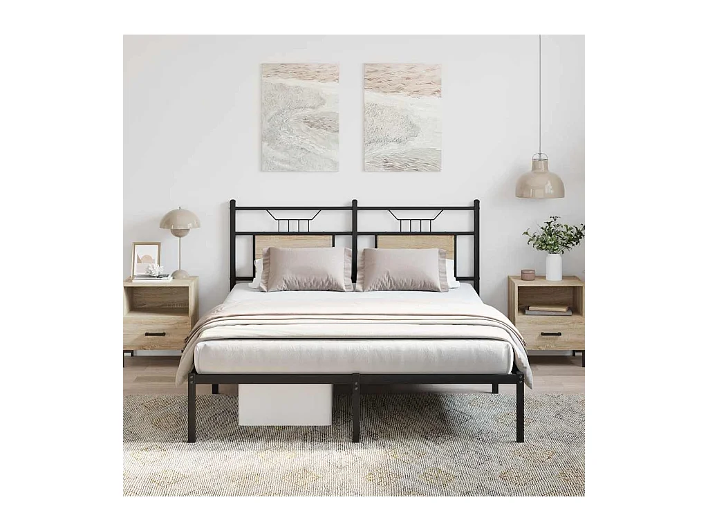 Lit double | Lit adulte | Cadre de lit chêne sonoma 140x200 cm