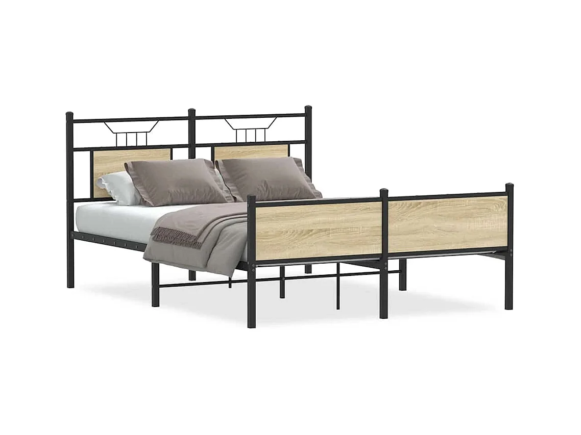 Lit double | Lit adulte | Cadre de lit chêne sonoma 150x200 cm