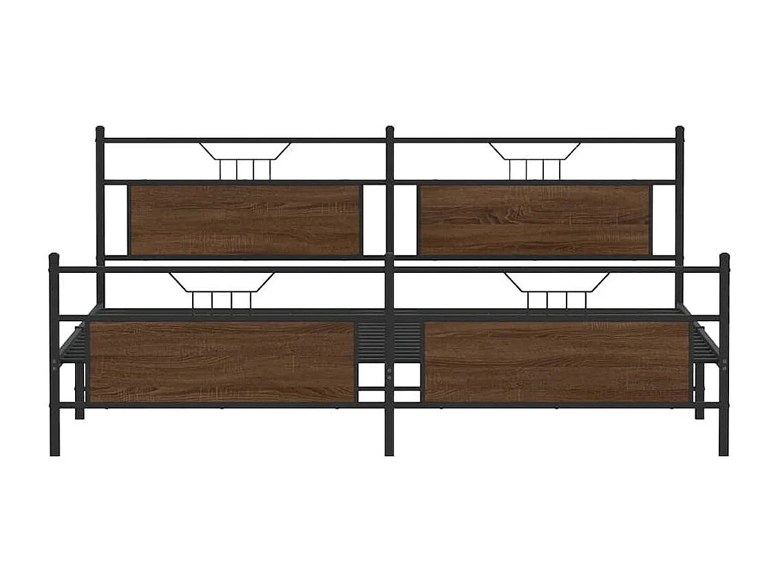 Lit double | Lit adulte | Cadre de lit en métal chêne marron 200x200 cm