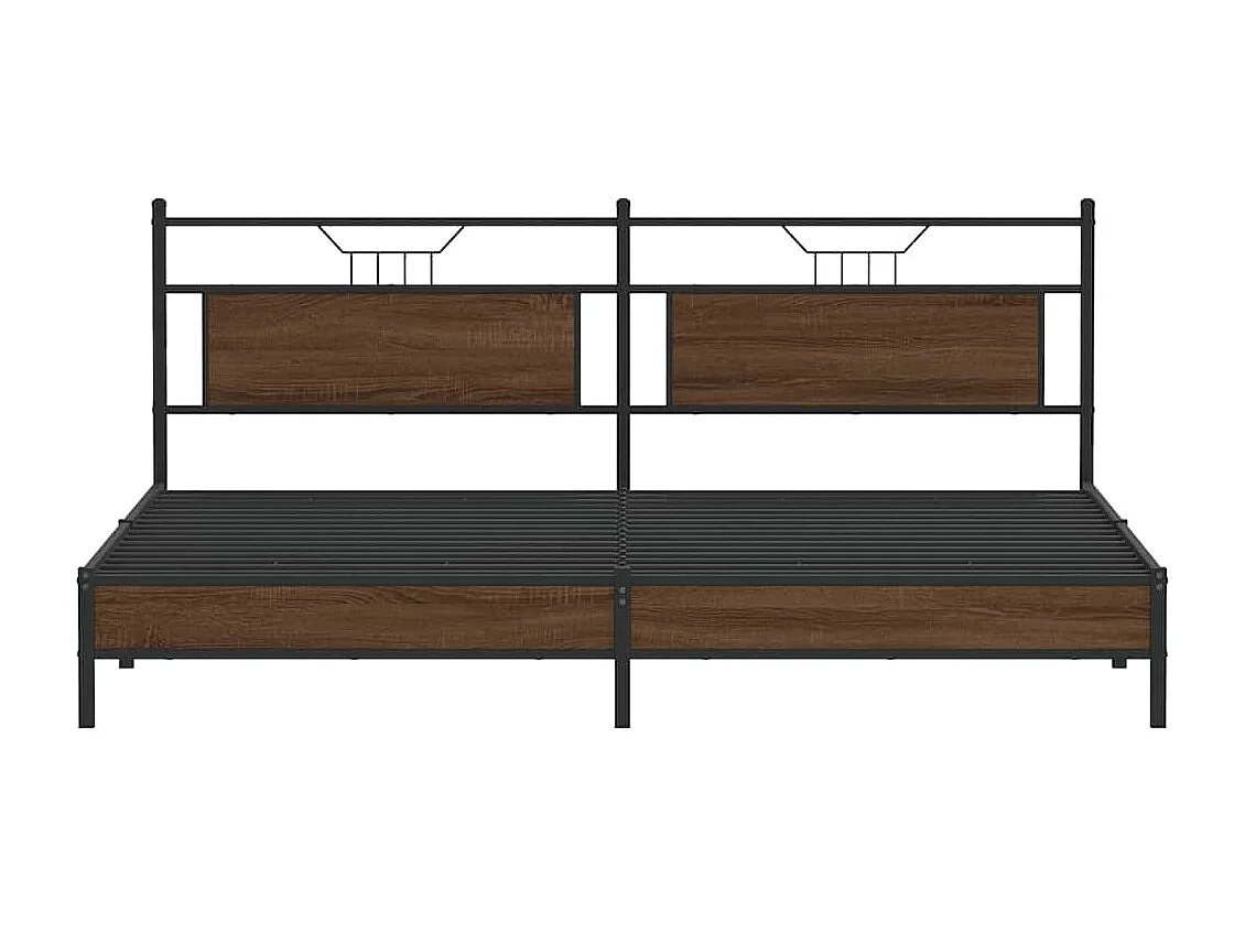 Lit double | Lit adulte | Cadre de lit en métal chêne marron 193x203 cm