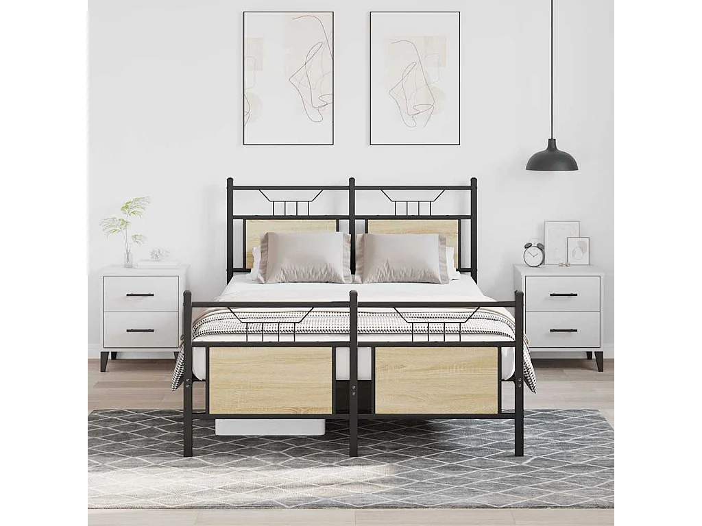 Letto per adulti | Letto singolo | Giroletto senza Materasso Rovere Sonoma 120x190cm in Truciolato