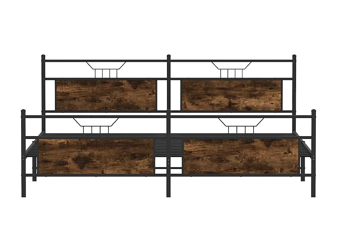 Lit double | Lit adulte | Cadre de lit en métal chêne fumé 200x200 cm