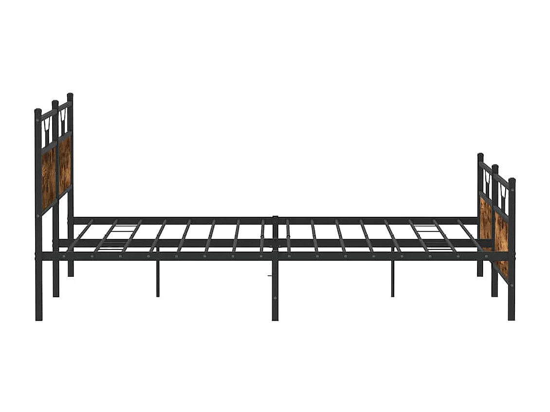 Lit double | Lit adulte | Cadre de lit en métal chêne fumé 200x200 cm