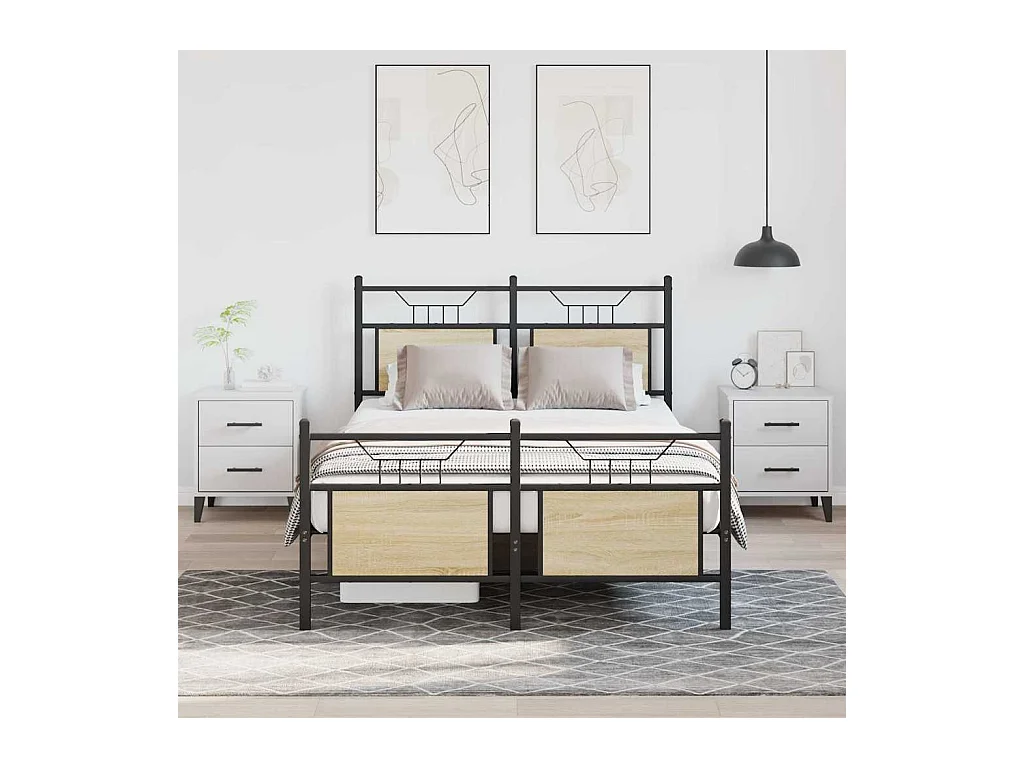 Lit simple | Lit adulte, enfant | Cadre de lit chêne sonoma 120x200 cm