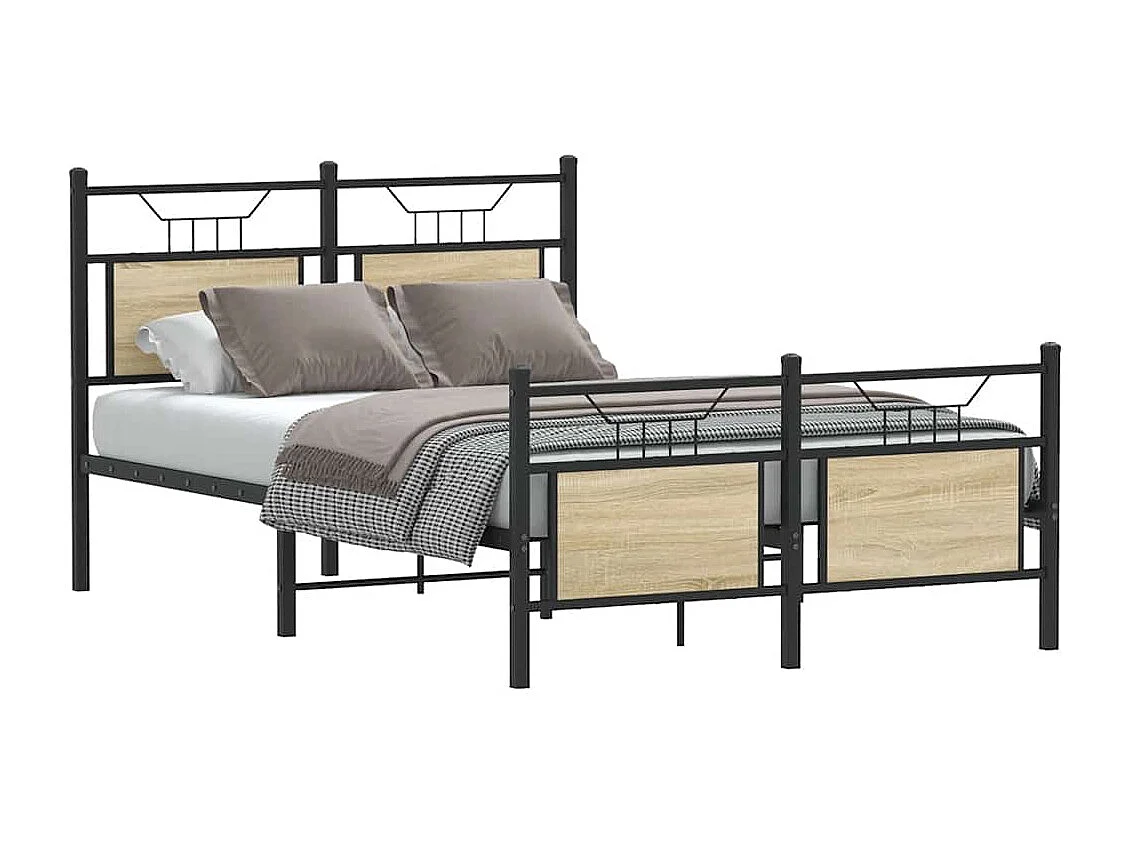 Letto per adulti | Letto singolo | Giroletto senza Materasso Rovere Sonoma 120x200cm in Truciolato