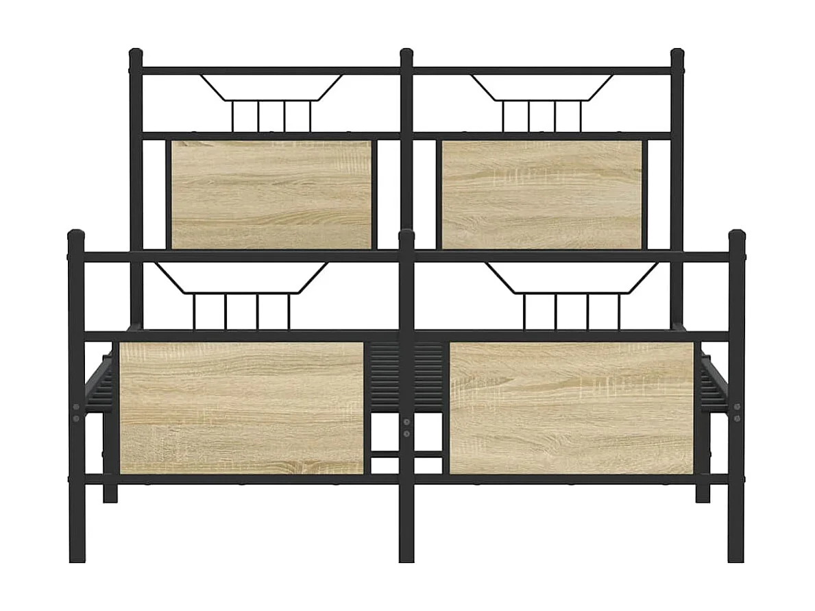 Letto per adulti | Letto singolo | Giroletto senza Materasso Rovere Sonoma 120x200cm in Truciolato